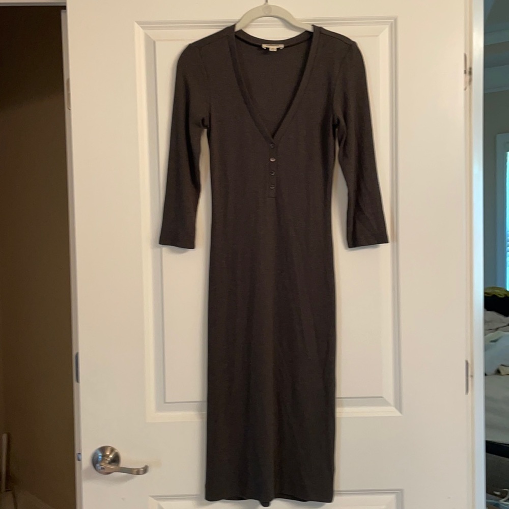 L’AGENCE midi dress small, olive green